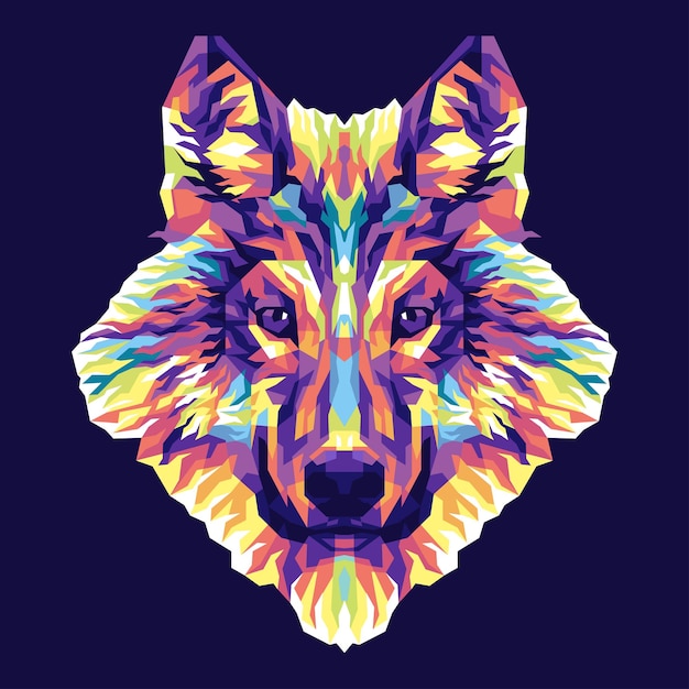 Ilustração de lobo colorido