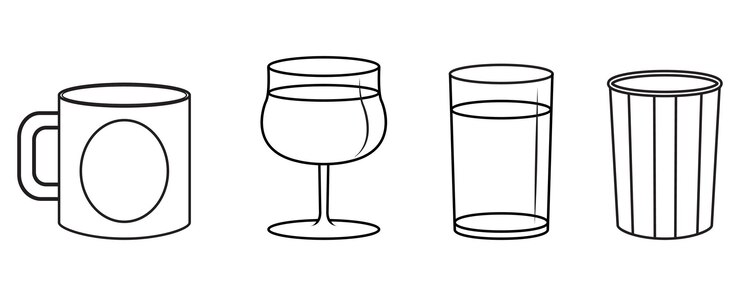 Vetor ilustração de locais de água em formato de contorno e vetor