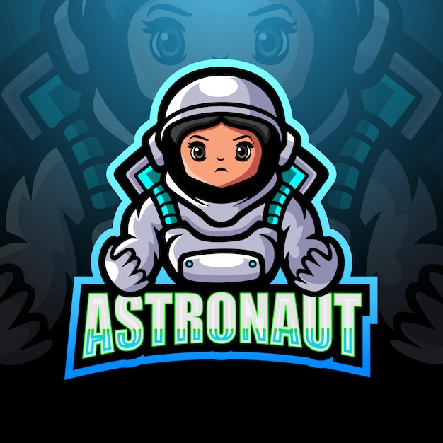 Ilustração de logotipo astronauta mascote esport