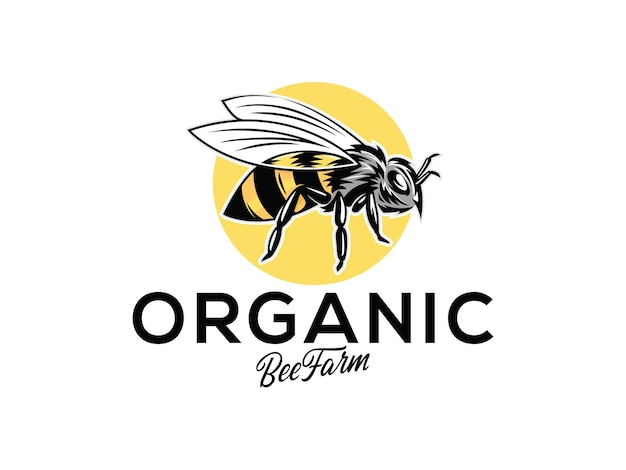 Ilustração de logotipo de abelha melhor para design de rótulo vetor premium