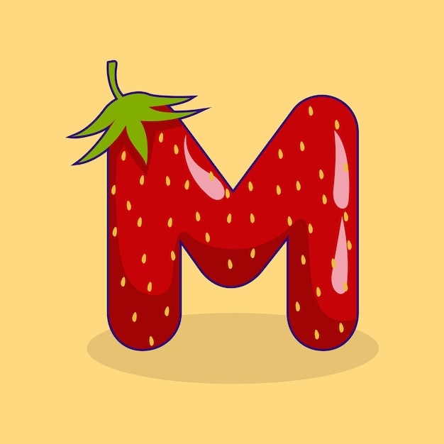 Vetor ilustração de logotipo de ícone de fonte de morango