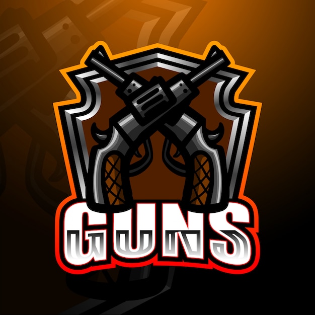 Ilustração de logotipo de jogo de esports de armas