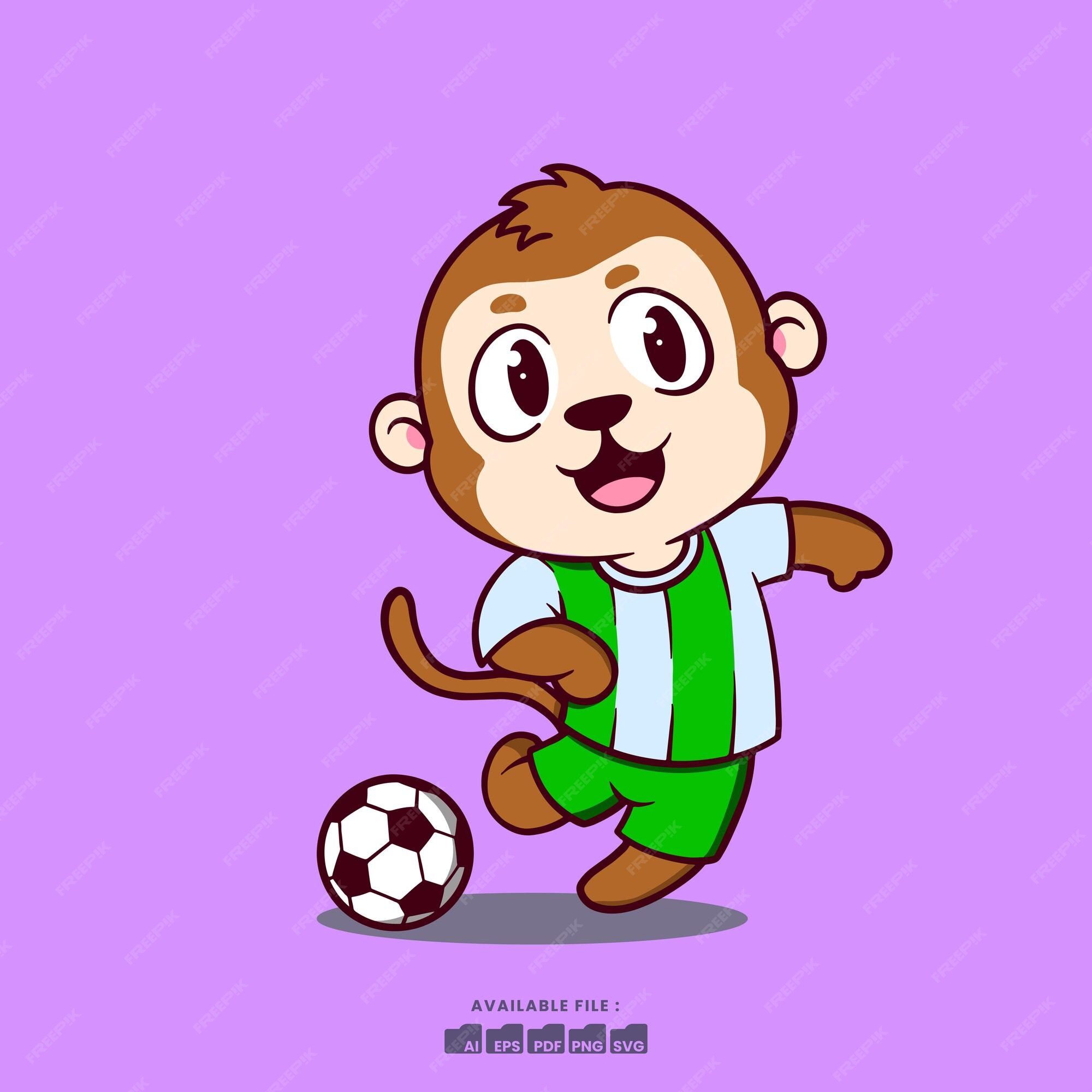 macaco chimpanzé enquanto vem até você com bola de futebol 12221703 Foto de  stock no Vecteezy