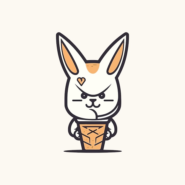 Ilustração de logotipo de sorvete mascote fofo