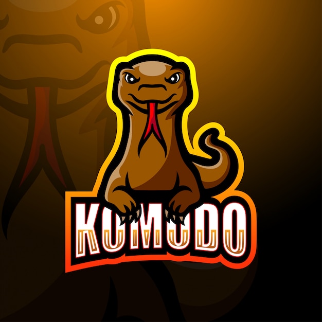 Ilustração de logotipo esport mascote komodo