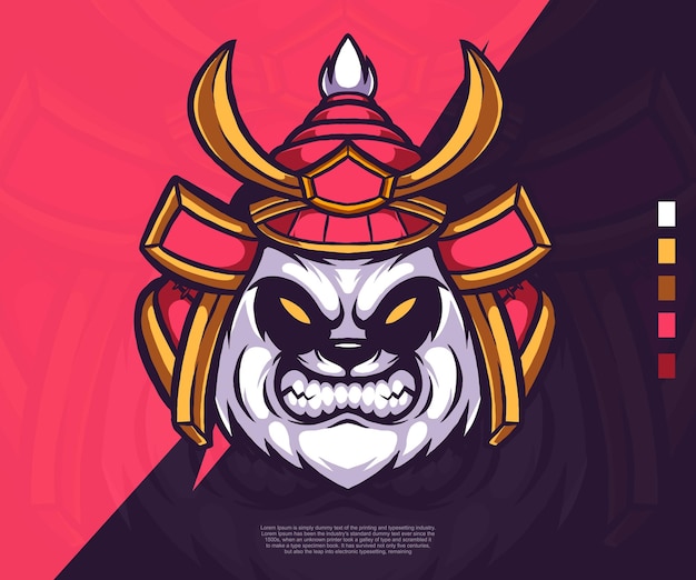 Vetor ilustração de logotipo moderno de samurai panda adequada para adesivos de tatuagens de logotipos esport e outros