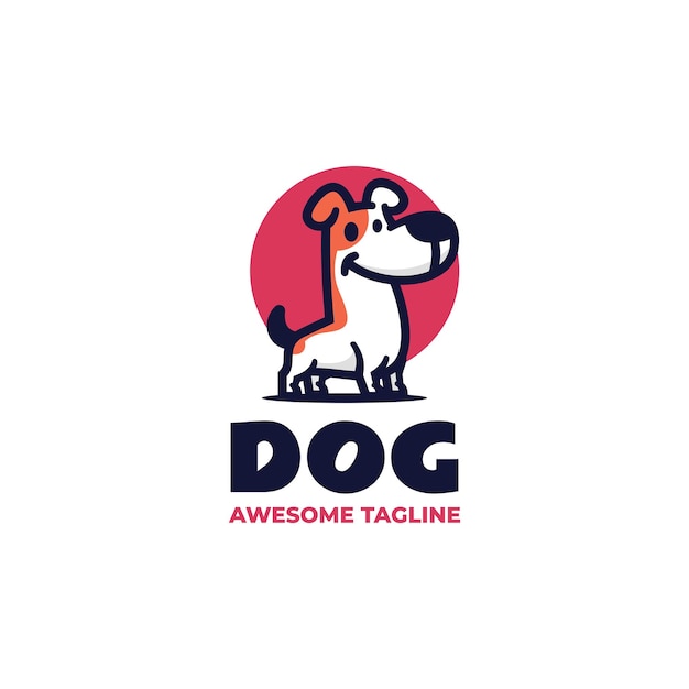 Ilustração de logotipo vetorial cão mascote estilo de desenho animado