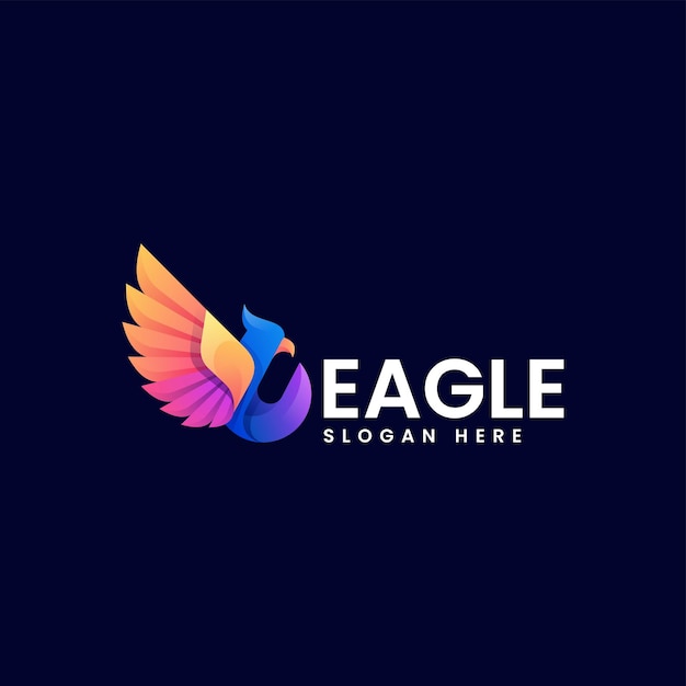 Ilustração de logotipo vetorial Eagle Gradient Colorful Style