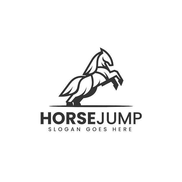 Ilustração de logotipo vetorial estilo de arte de linha de cavalo