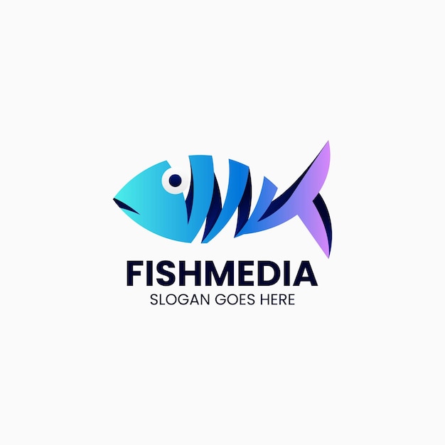 Ilustração de logotipo vetorial Gradiente de peixe Estilo colorido