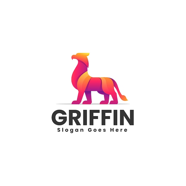 Ilustração de logotipo vetorial grifo gradiente estilo colorido