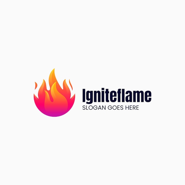 Ilustração de logotipo vetorial ignite flame gradient colorful style
