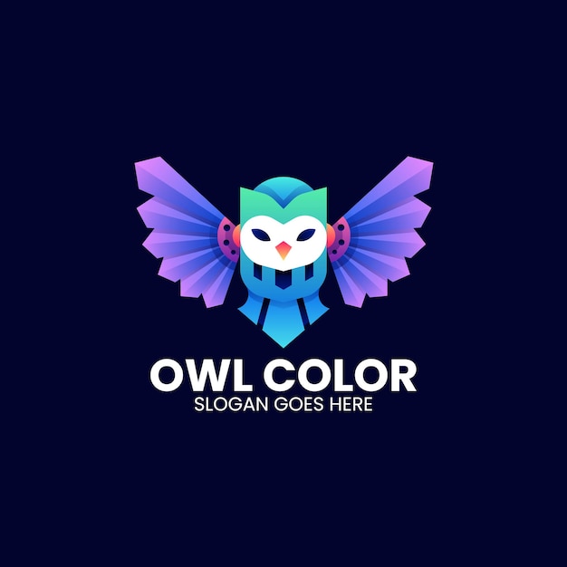 Ilustração de logotipo vetorial Owl Gradient Colorido Estilo