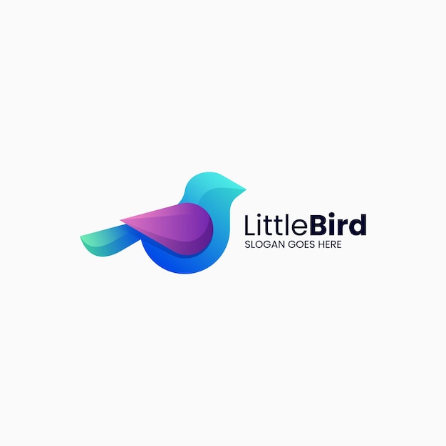 Ilustração de logotipo vetorial Pequeno pássaro Gradiente Estilo colorido