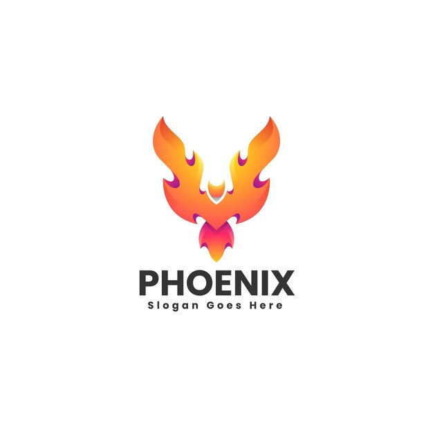 Vetor ilustração de logotipo vetorial phoenix gradiente estilo colorido