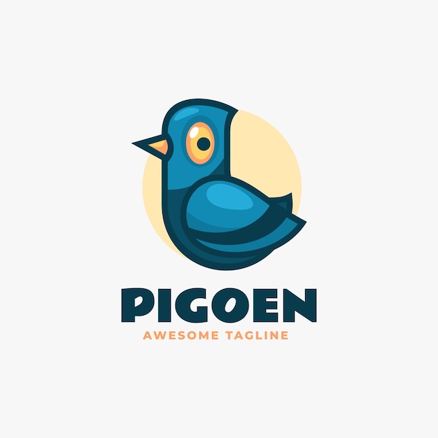 Vetor ilustração de logotipo vetorial pigeon simple mascot style