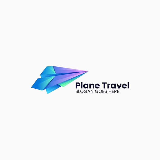 Ilustração de logotipo vetorial plano de viagem gradiente estilo colorido