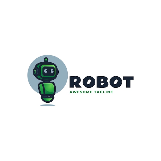 Ilustração de logotipo vetorial robot simple mascot style.