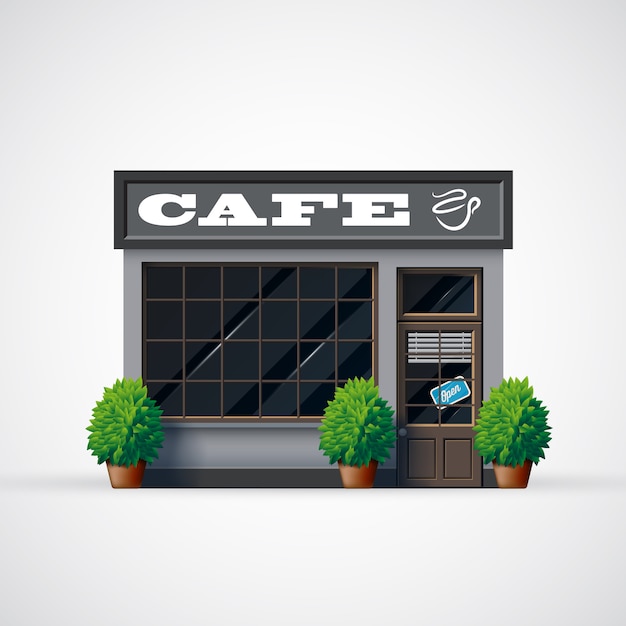 Vetor ilustração de loja de café. fachada.