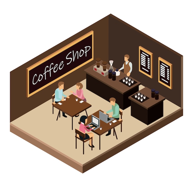 Vetor ilustração de loja de café