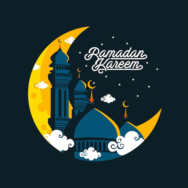 Ilustração de lua ramadan kareem