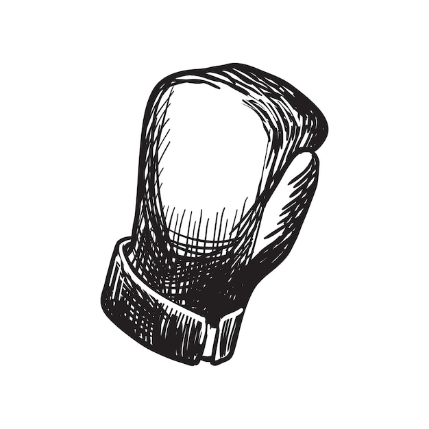 Vetor ilustração de luva de boxe doodle de esboço desenhado à mão