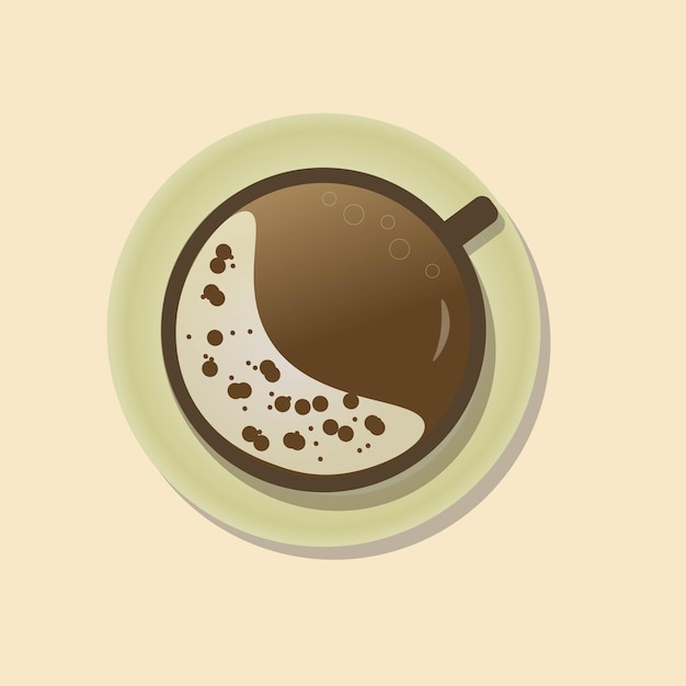 Ilustração de luz de xícara de cappuccino Impressão de design para decoração de cafeteria casa aconchegante