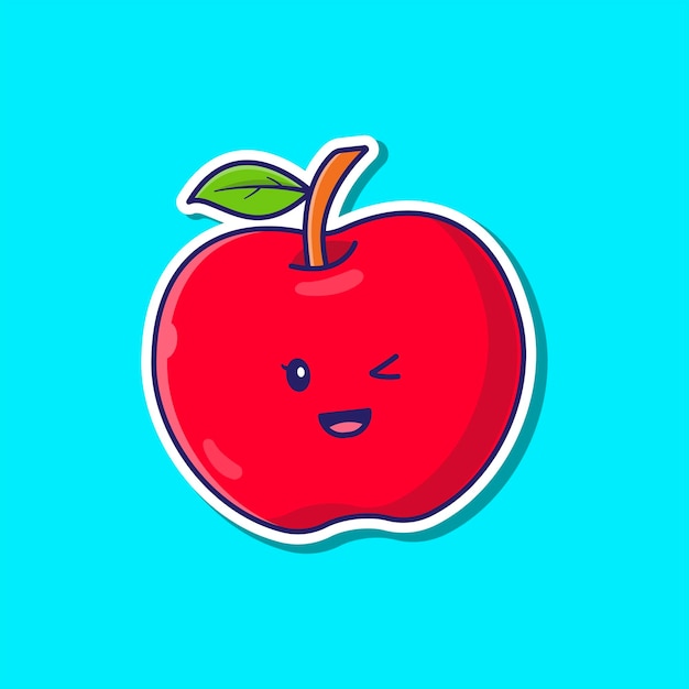 Ilustração de maçã fofa