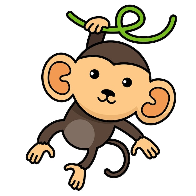 macaco colorido de clipart de personagem de animal de desenho