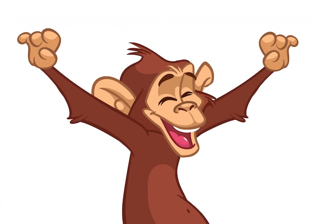 Ilustração de macaco engraçado dos desenhos animados
