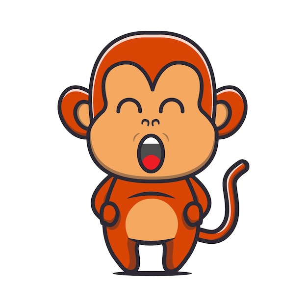 Ilustração de macaco gordo fofo