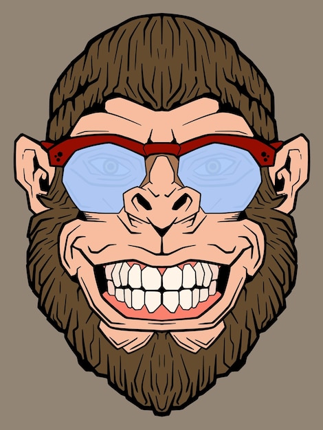 desenho de giz de macaco louco 9736269 Vetor no Vecteezy