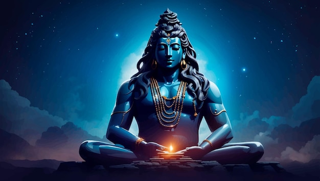 Ilustração de maha shivratri do senhor shiva om namah shivaya