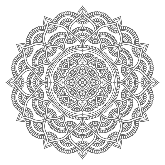 Ilustração de mandala de estilo de círculo desenhado à mão