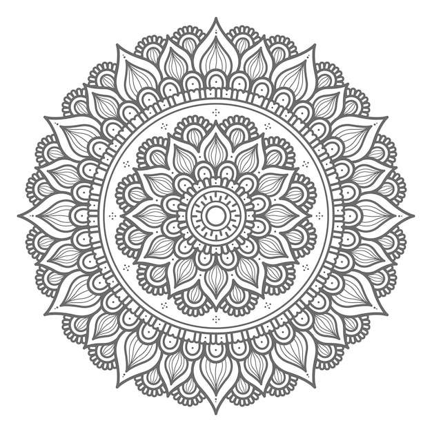 Ilustração de mandala de estilo de círculo desenhado à mão