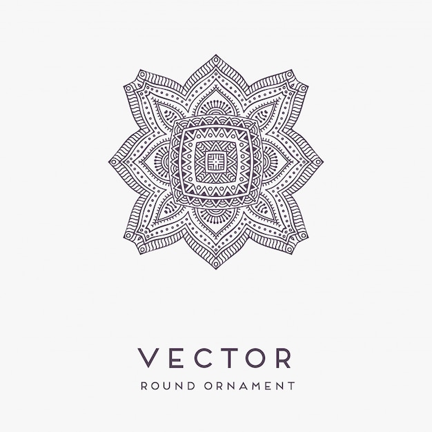 Ilustração de mandala decorativa mão desenhada