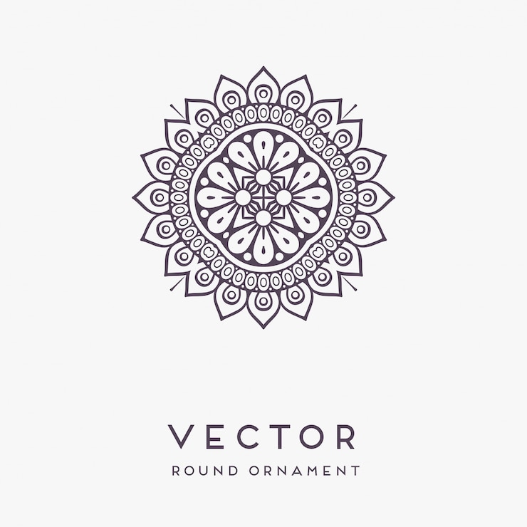 Vetor ilustração de mandala decorativa mão desenhada