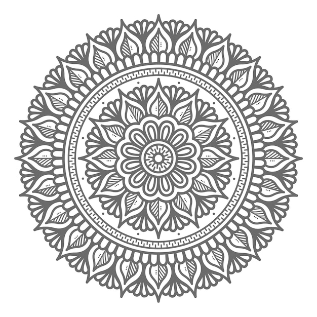 ilustração de mandala desenhada à mão com estilo de círculo para conceito abstrato e decorativo