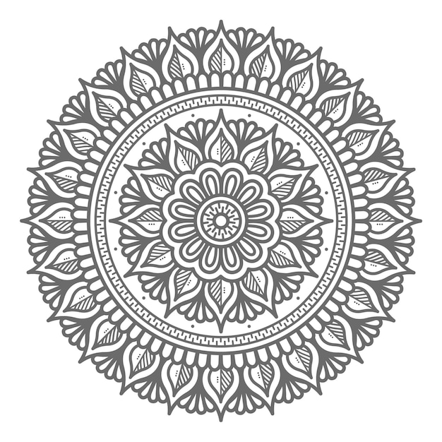 Ilustração de mandala desenhada à mão com estilo de círculo para conceito abstrato e decorativo