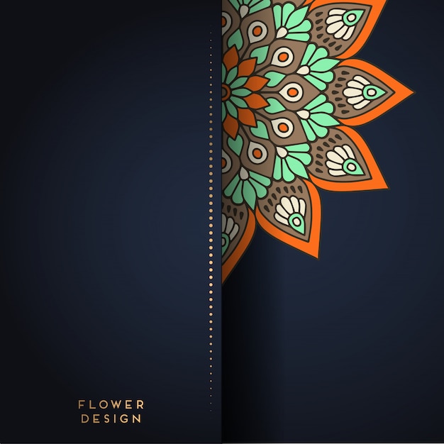 Ilustração de mandala em desenho de flor