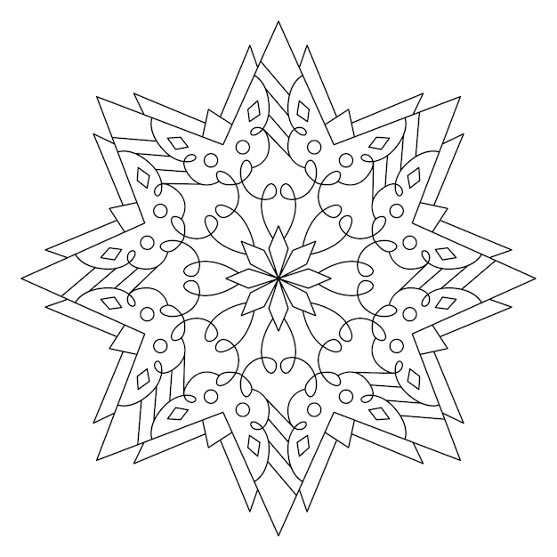 Ilustração de mandala estrela para colorir