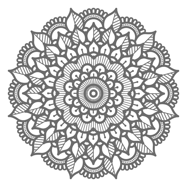 Ilustração de mandala floral abstrata e decorativa