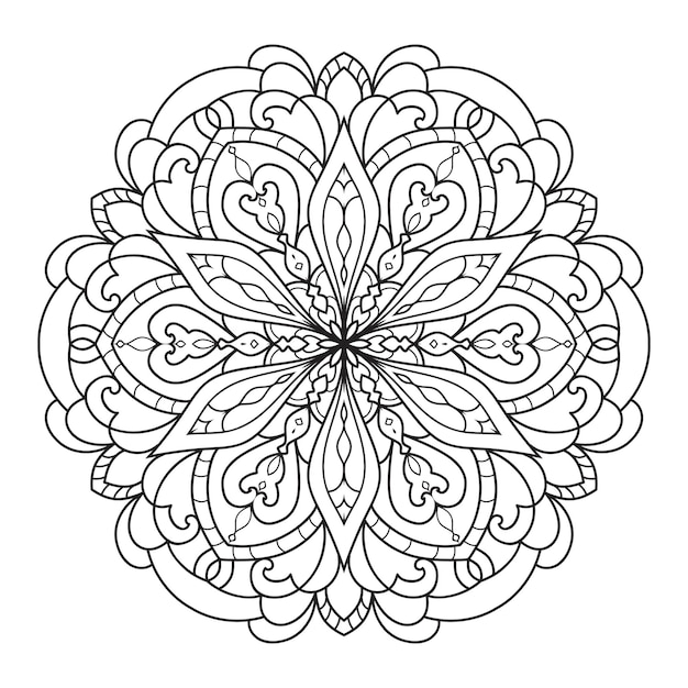 Ilustração de mandala. ornamentos florais para livro de colorir.