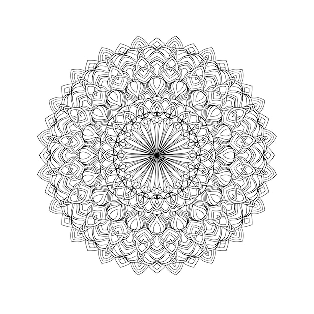 Vetor ilustração de mandala para colorir a página do livro ou outro projeto criativo padrão de renda redonda arteterapia de desenho intuitivo