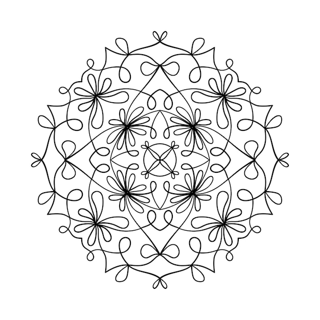 Vetor ilustração de mandala para colorir a página do livro ou outro projeto criativo padrão de renda redonda arteterapia de desenho intuitivo