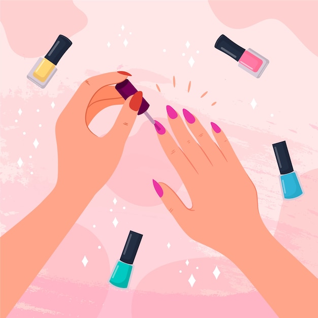 Ilustração de manicure desenhada à mão