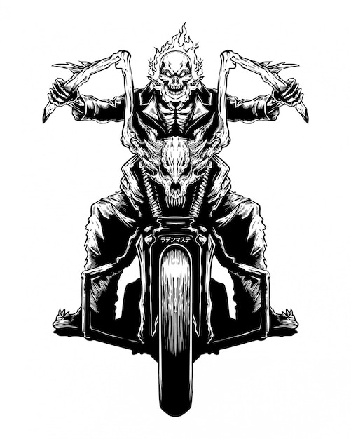 Desenho a Preto E Branco De Motocicletas Queimadas Em Faíscas Explosivas  Ilustração do Vetor - Ilustração de moto, fundo: 213640342