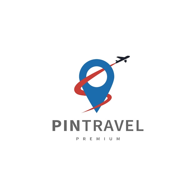 Ilustração de mapa de pinos para design de logotipo de ícone de viagem