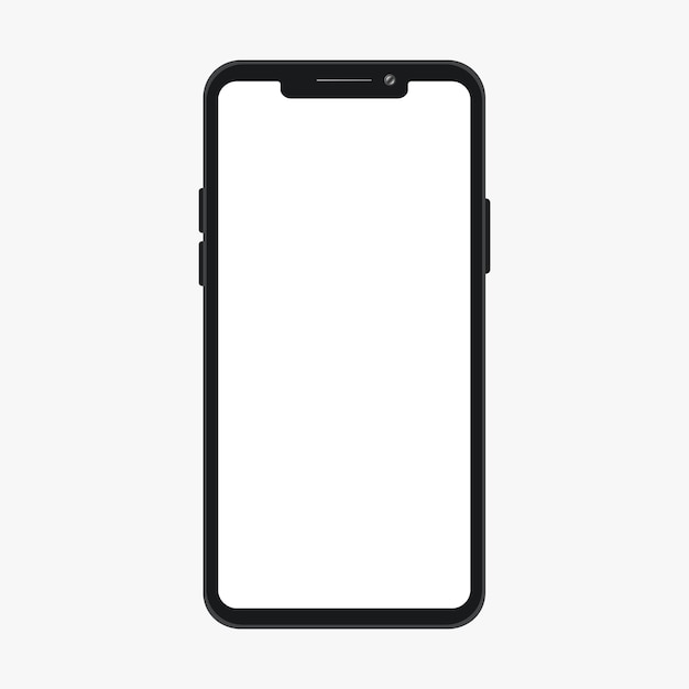 Ilustração de maquete de vetor de tela branca de smartphone plana e moderna