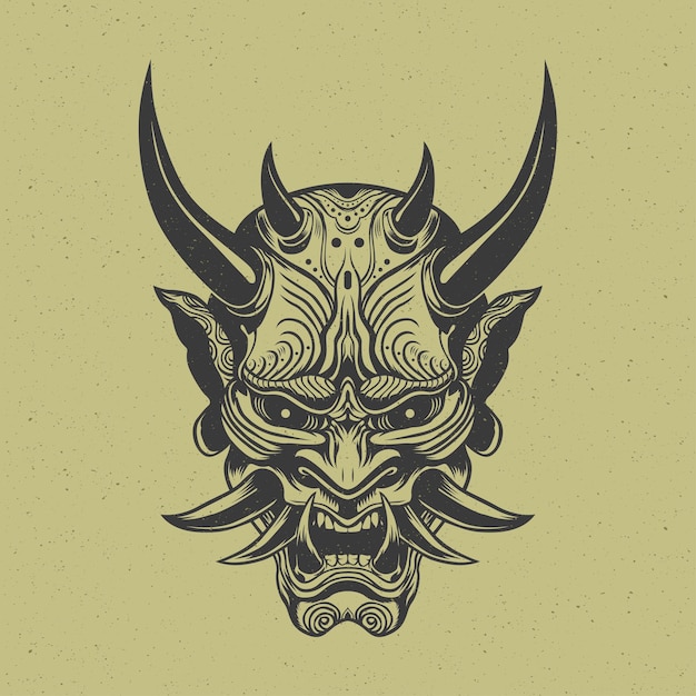 Vetor ilustração de máscara de demônio tengu
